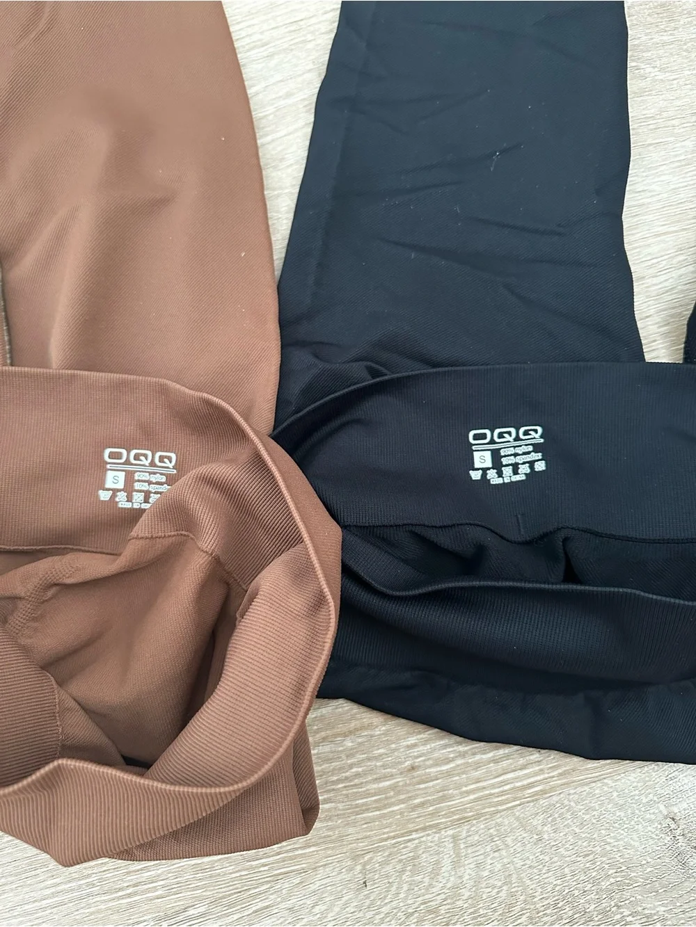 High-Waist Active Leggings - Brown & Black